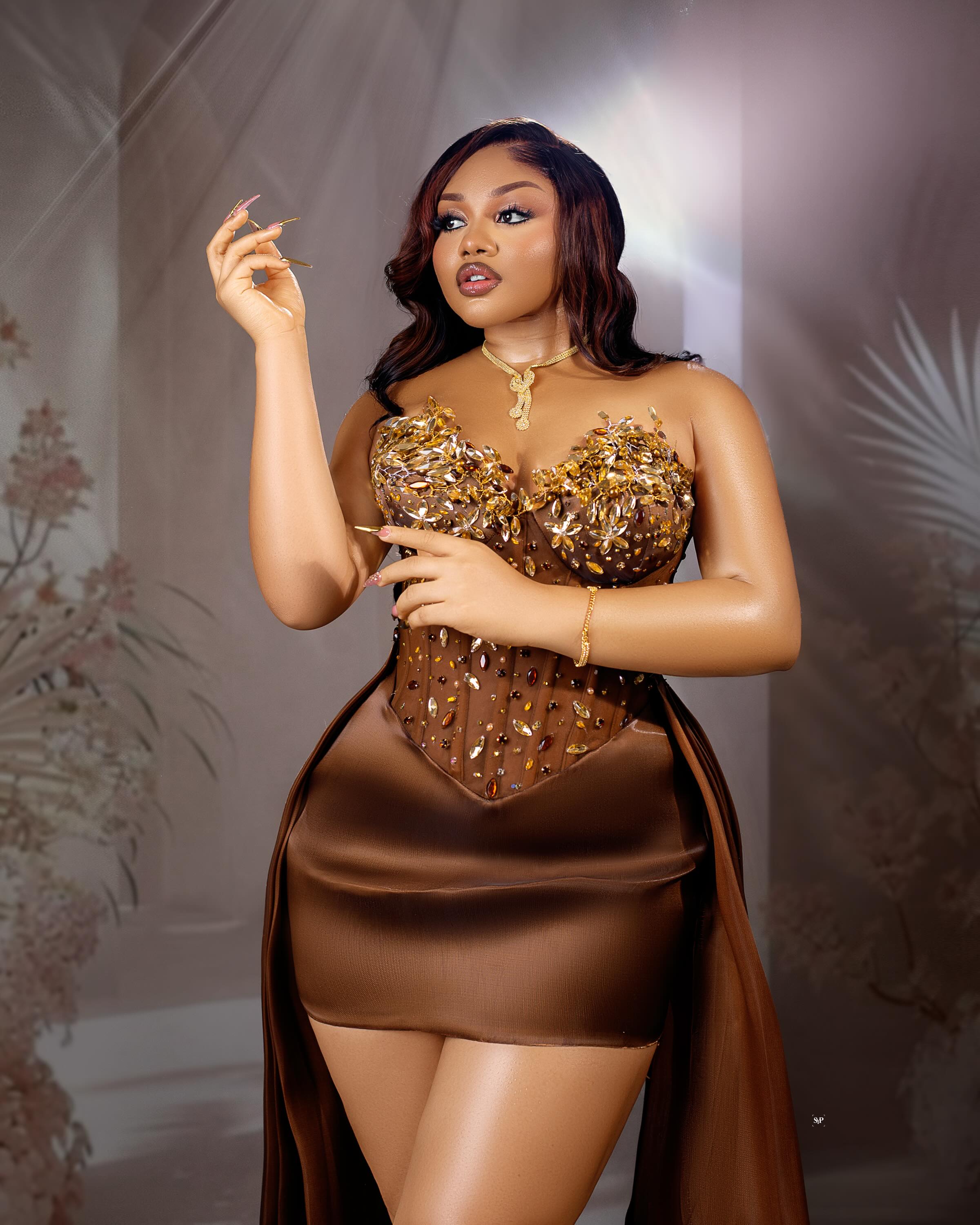 2026 Plus Size Chocolate Cocktail For Women Illusion Mini Appliqued Pearls Tassel Pleated Beaded Lace Birthday Dress Short Prom Dresses C524 Bd715 - view 6