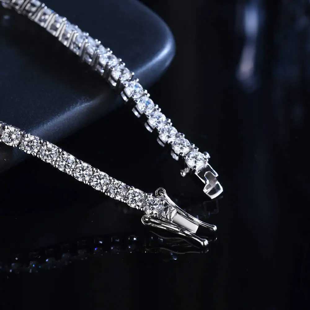 TY 3mm 4mm Moissanite Tennis Bracelet 925 Sterling Silver Full Dia Sier Plated Wedding Party Jewelry Bracelets For Women Man H260707