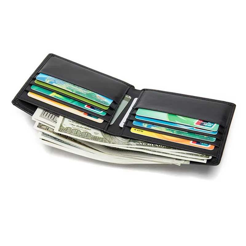 Hot Soft Genuine Leather MACHOSSY Wallet Mens Oil Cow Leather Wallets Man Small Card Holder Wallets Black Short Purse for Male H260707