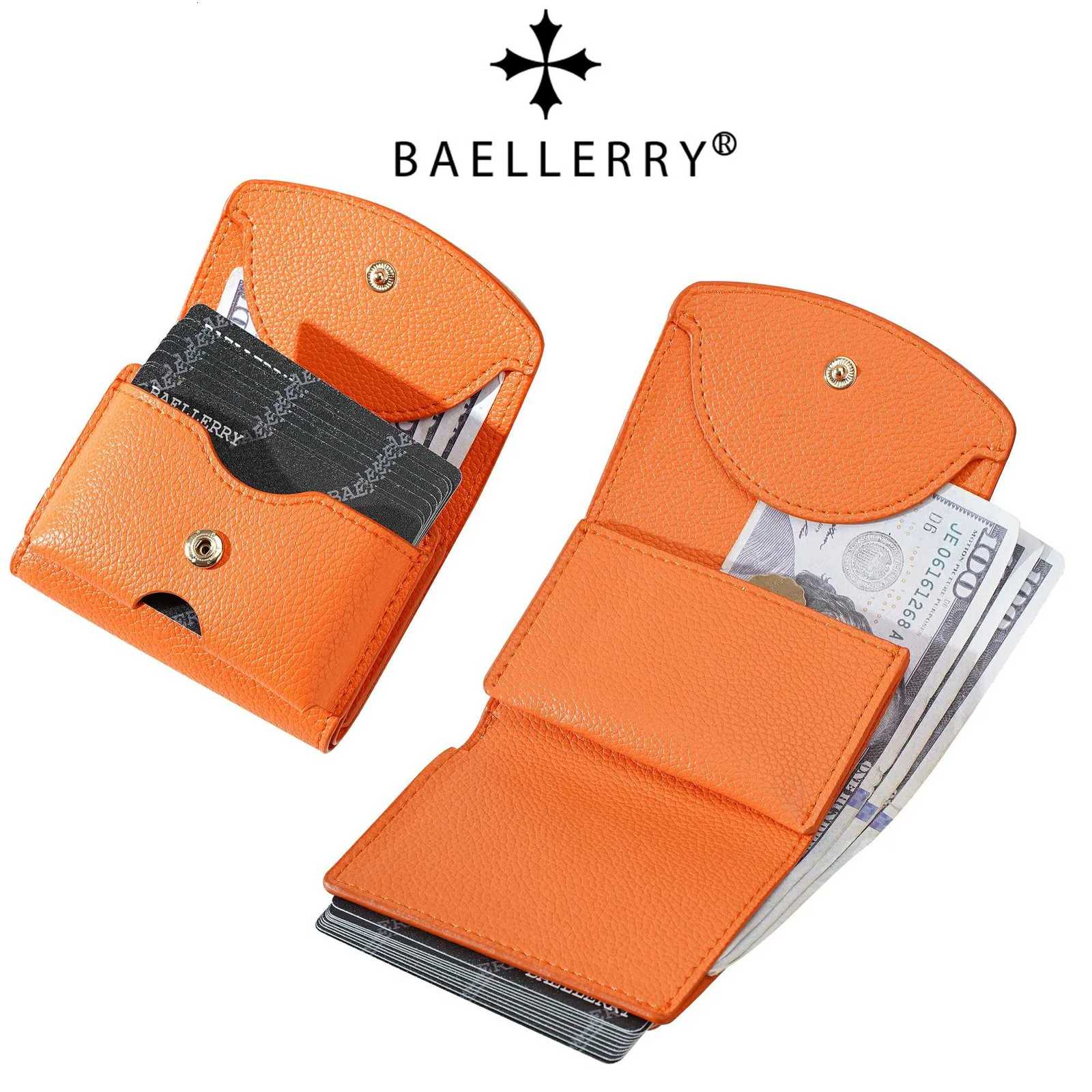 70 Mini 1Pcs-Baellerry off Womens Wallet in Pebbled Pu Leather Minimalist Snap-Fastener Multi-Compartment Small Coin Purse for Women H260707