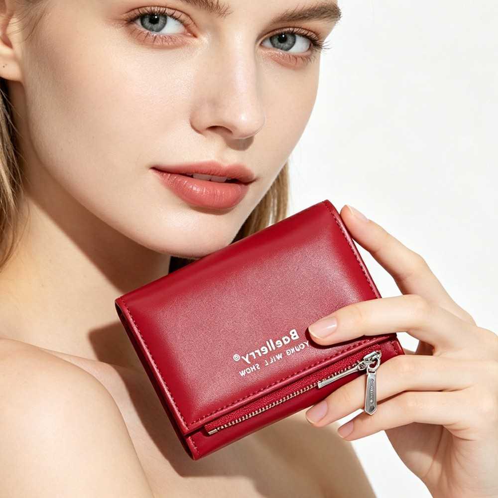 Macaron Simple 1Pcs Solid Womens Color 70 off Wallet Glossy Pu Womens Wallet with Zipper Coin Pocket and Id Slot Ideal Gift for H260707