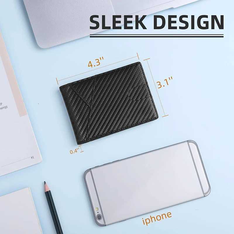11 Mens Wallet Ultra Thin Slot Leather RFID Blocking Small Thin Bifold Wallet for Men H260707