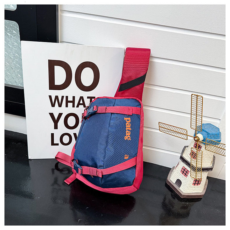 Black Waterproof Single Shoulder Crossbody Travel Bag New 8L Outdoor Nylon Oxford Cloth Lightweight Unisex Fitness Hiking Chest Color-Block Cycling Ba