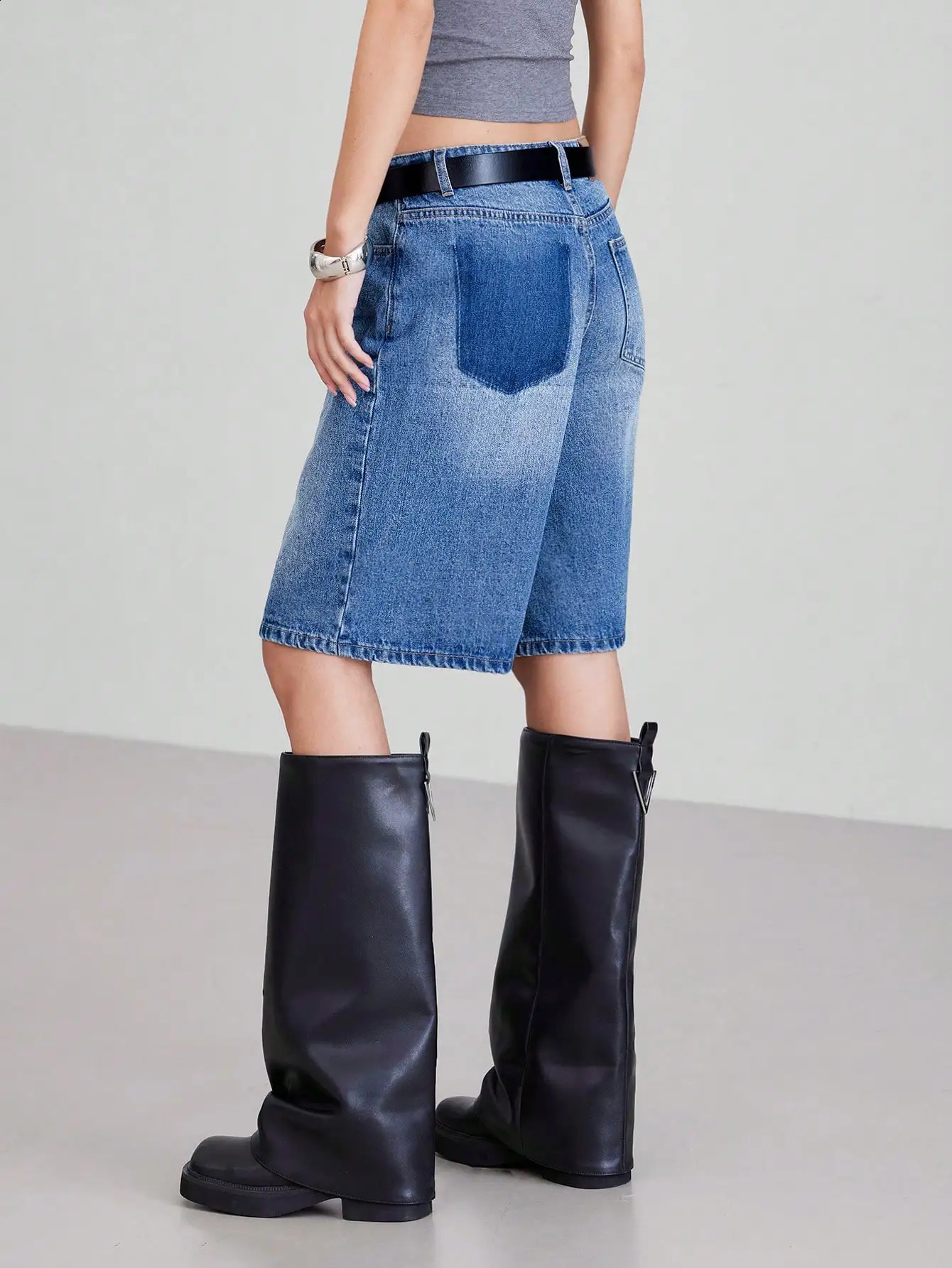 American Retro Style FivePiece Denim Shorts for Women Summer Spring 2025 Collection HighWaisted LooseFitting Slimming 260707