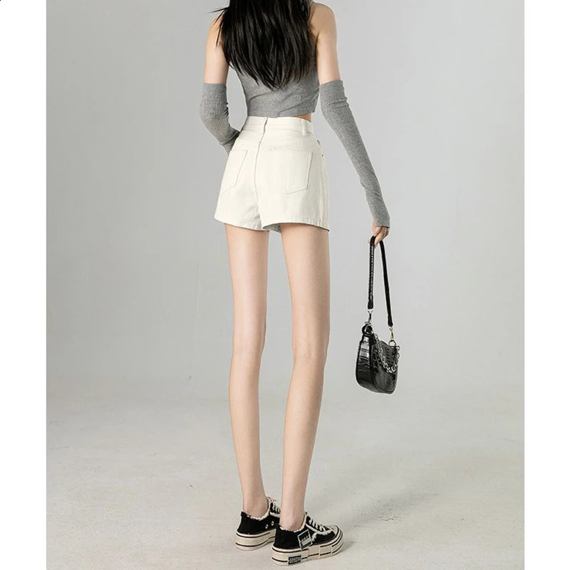 Summer Female Classic Korean Thin Jeans Lady Solid Color High Waist Denim Shorts Girls Fashion Leisure Daily Short Pants 260707