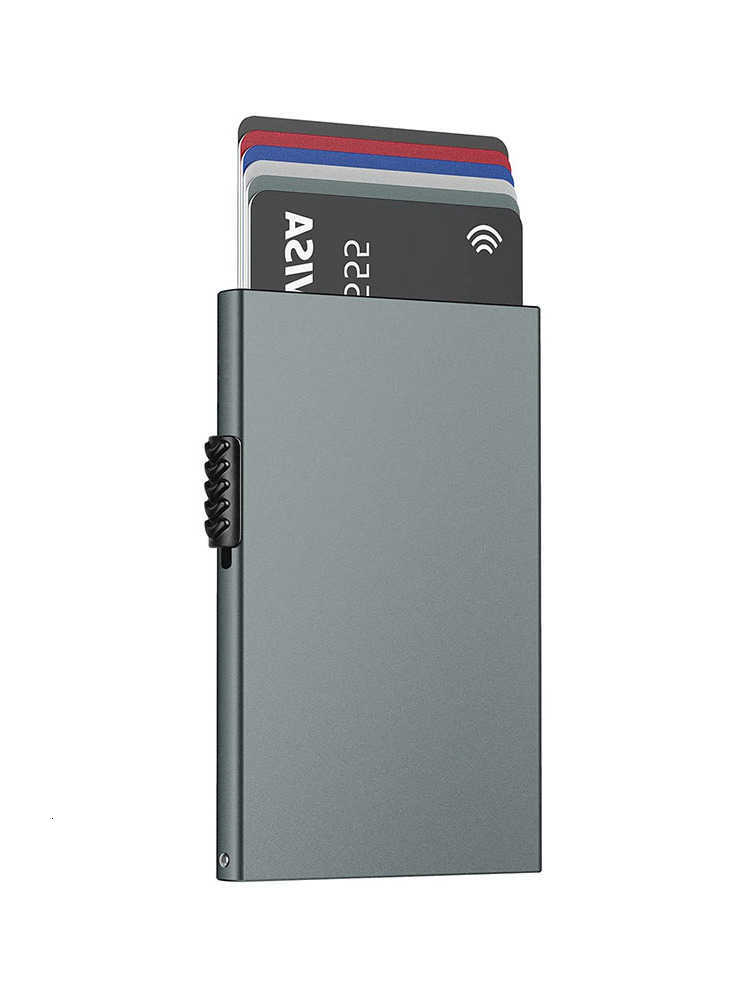 Slim Wallet Minimalist Card Holder Metal RFID Blocking Card Protector Pop Up Wallets for Men H260707