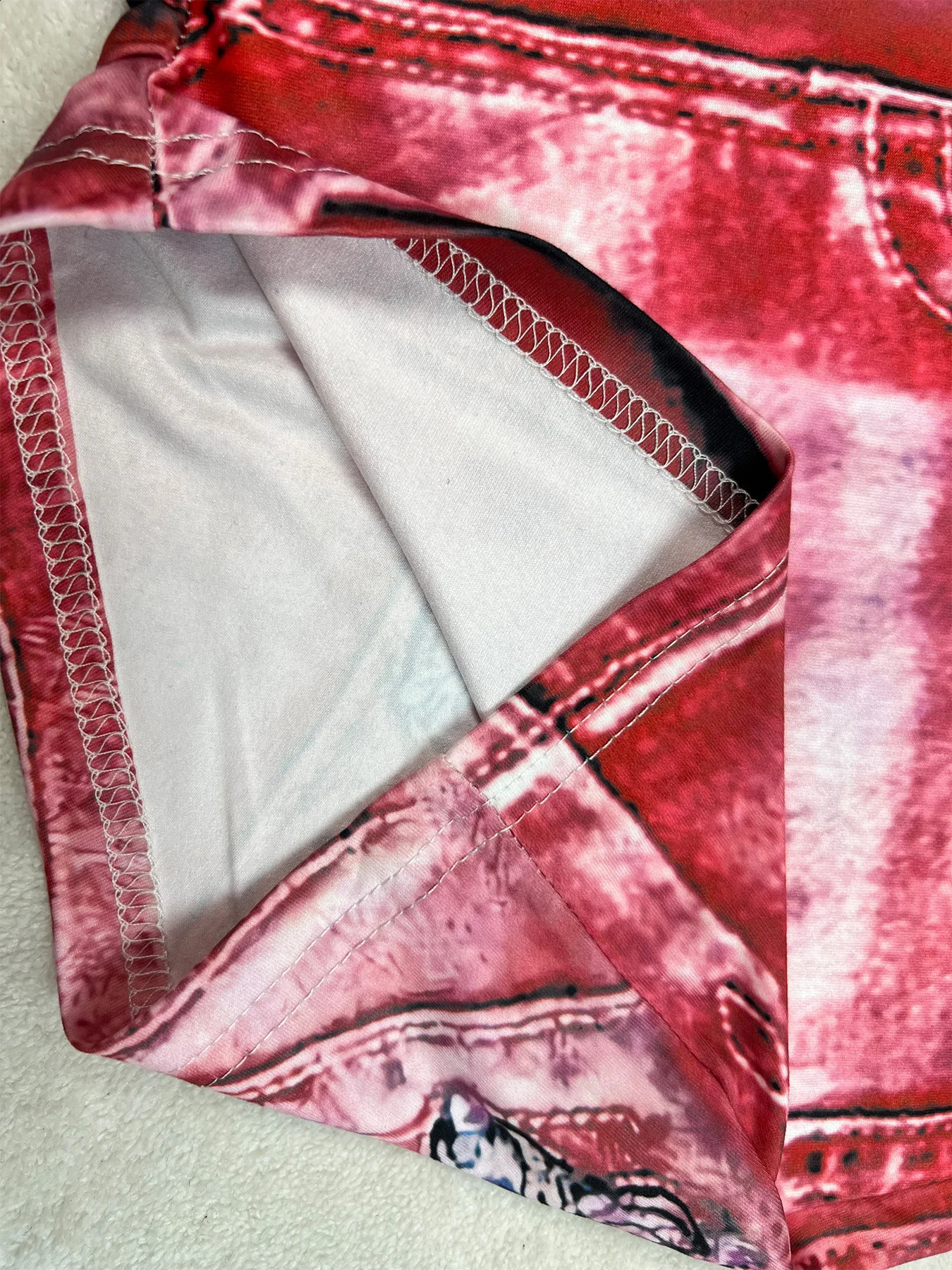 Selling Womens Shorts for Europe America Fashion Versatile Faux Denim Print with Great Stretch Slim Fit Short Pa 260707