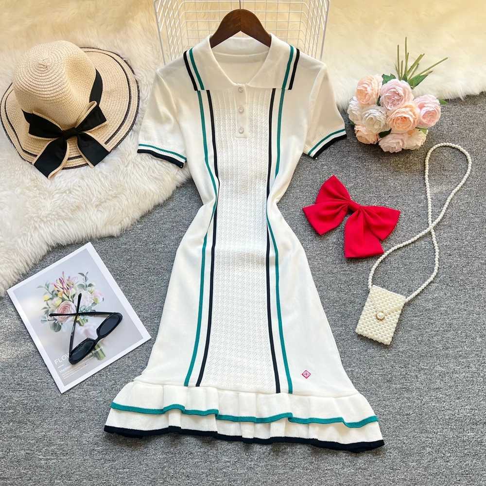 Women Dress 2026 New Summer YuooMuoo Y2K Aesthetic Sexy Wrap Hips Knitwear Ruffled Mini Party Dress Lady Streetwear Vestidos H260707