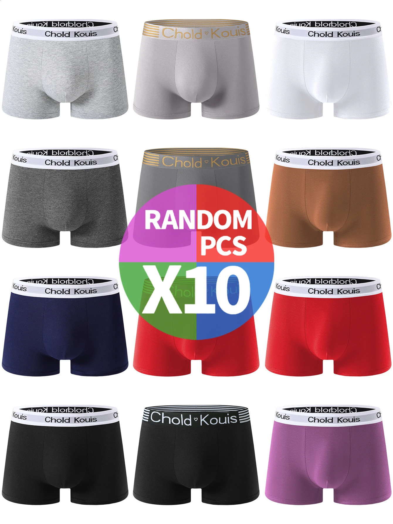 10pcs mens underwear trendy fashion simple and -selling underwear comfortable breathable sports casual mens boxer briefs 260707
