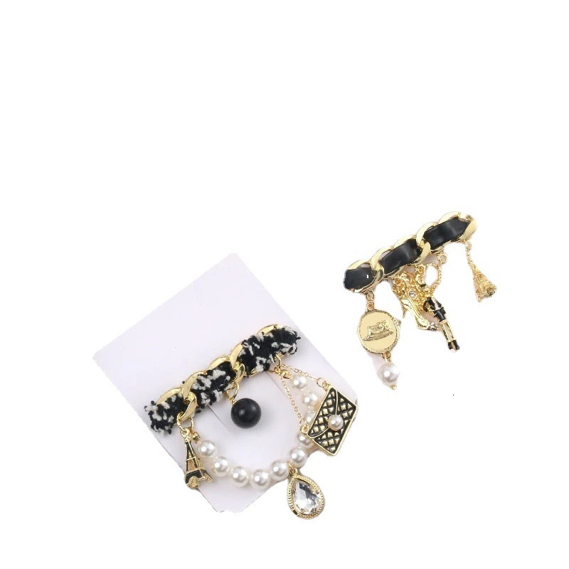 Vintage Black Bar Hair Clip Multi Charms Pendant Gold Plated Hair Barrette Women Luxury Daily Party Hair Accessory Jewelry - view 6