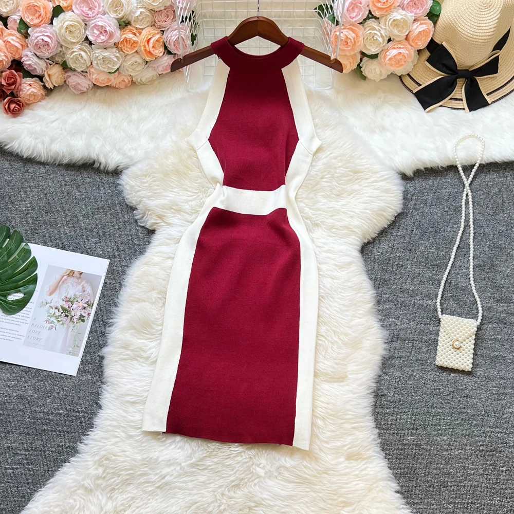 Summer YuooMuoo Women New Dress 2026 Fashion Sleeveless Slim Waist Bodycon Sweater Dress Elegant Office Lady Vestidos Streetwear H260707