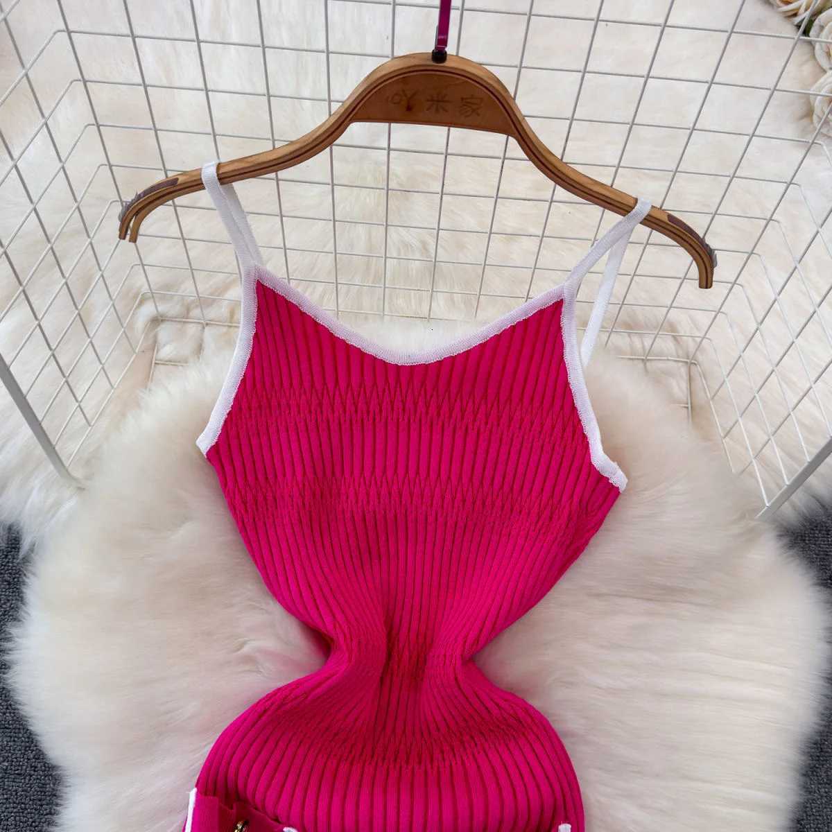 Arrival Dress 2025 New YuooMuoo Women Spaghetti Straps Split Long Summer Dress Streetwear Lady Knitted Bodycon Party Vestidos H260707