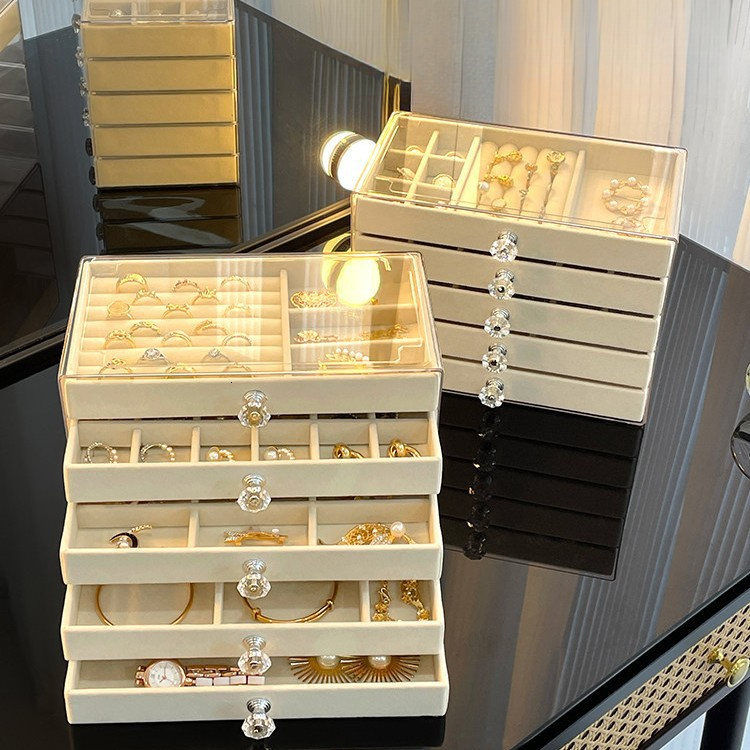 Directly Supplied By Cross-Border Manufacturers For Wholesale, Multi-Layer Drawer-Style Transparent Velvet Anti-Scratch Large-Capacity Compartmentaliz - view 4
