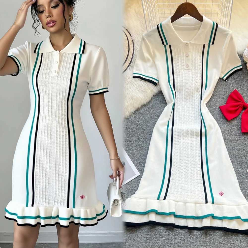Women Dress 2026 New Summer YuooMuoo Y2K Aesthetic Sexy Wrap Hips Knitwear Ruffled Mini Party Dress Lady Streetwear Vestidos H260707