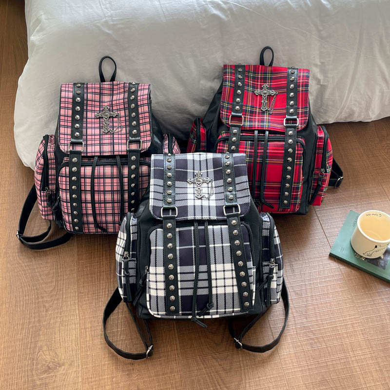 Luxury Designer Light Luxury 2026 Hot Classic Plaid Designer Large Capacity Personality Student Backpack For Women - view 5