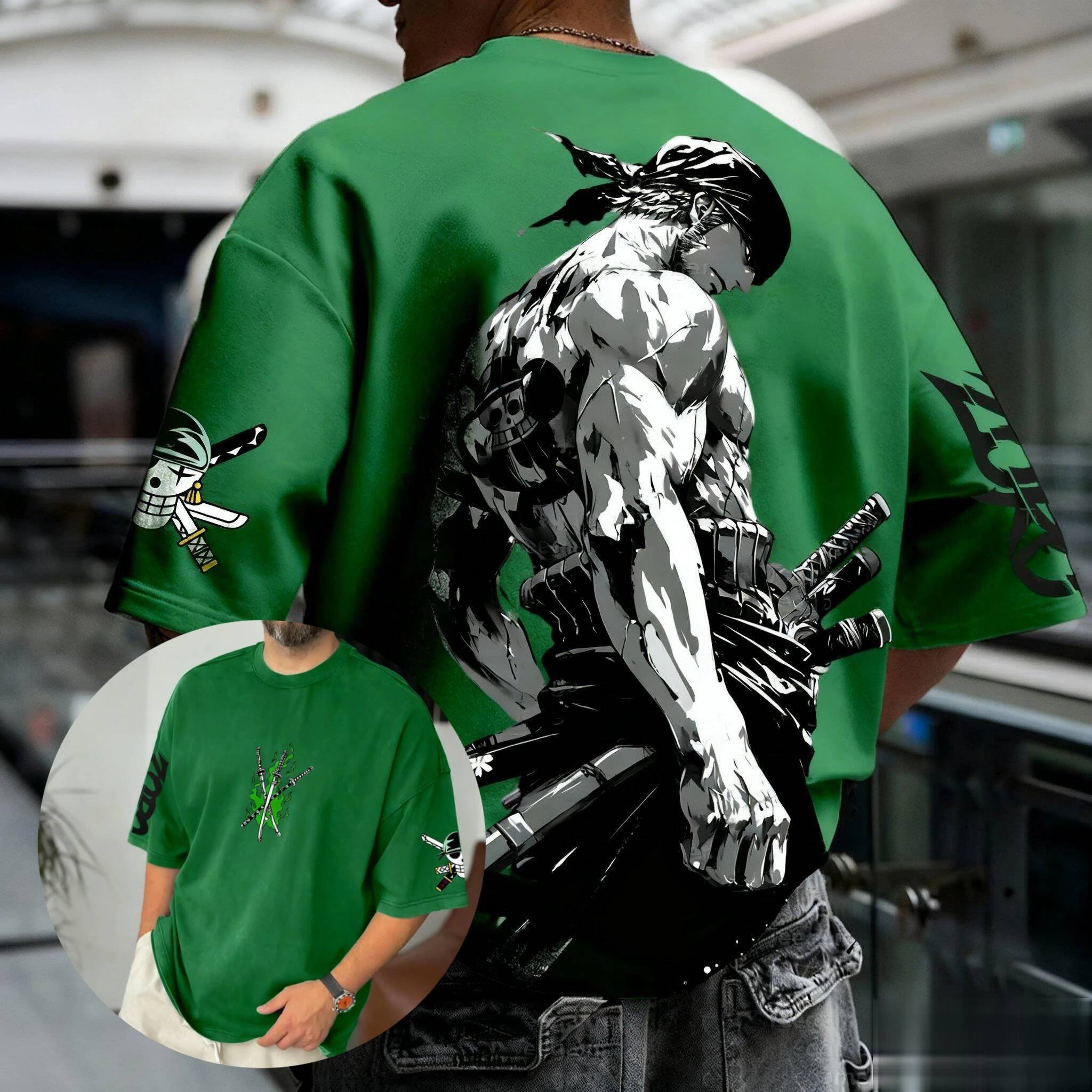 Été Y2k Anime une pièce Zoro graphique T-shirt hommes femmes surdimensionné décontracté à manches courtes t-shirts hauts Streetwear mode 2025 unisex