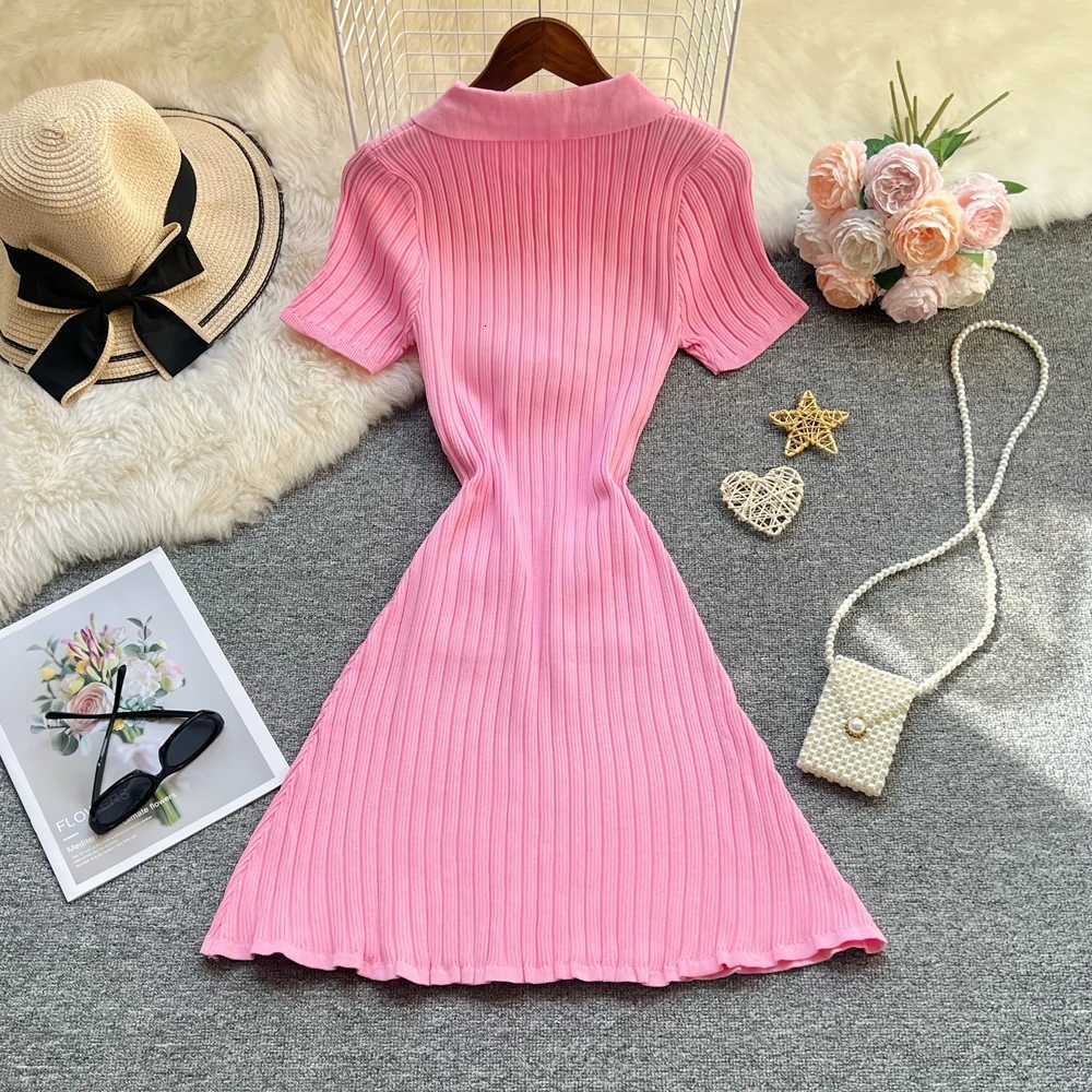 Dress YuooMuoo Women Brand 2026 Style New Arrival Lady Slim Waist Knitted Short Dress Spring Summer Women Clothing Party Vestido H260707