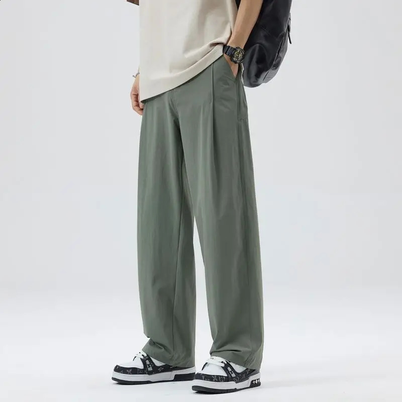 2026 Mens Suit Pants Spring and Summer Loose WideLeg StraightLeg Trendy Trousers 260707