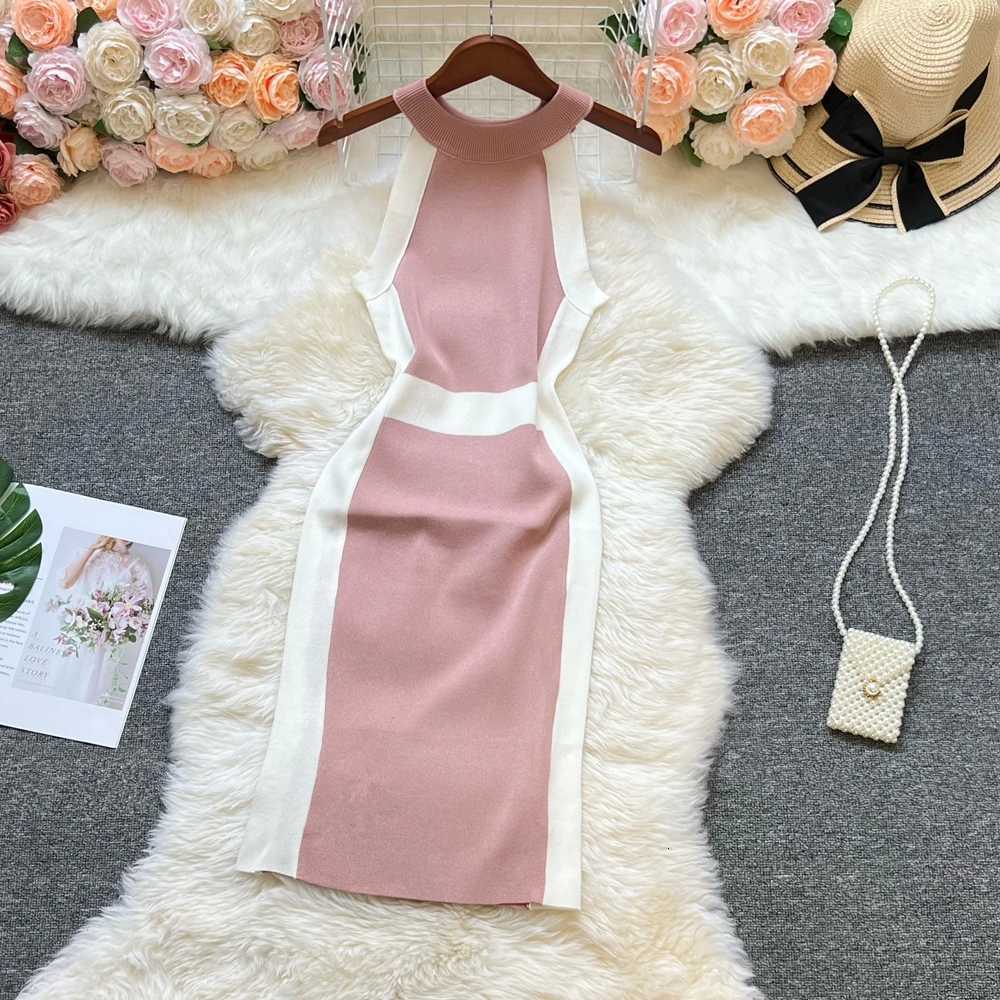 Summer YuooMuoo Women New Dress 2026 Fashion Sleeveless Slim Waist Bodycon Sweater Dress Elegant Office Lady Vestidos Streetwear H260707