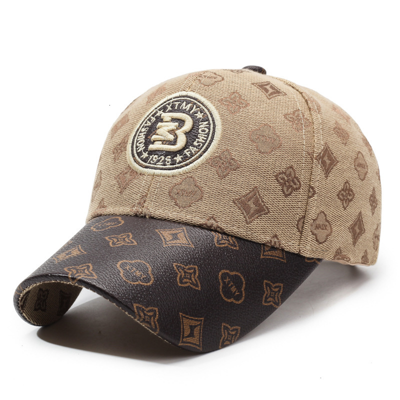 Luxury Brand Designer Sunglasses Luxury Jacquard Pattern Baseball Hat Men Women Retro Embroidery Badge Decor PU Contrast Brim Adjustable Snapback Cap  - view 6