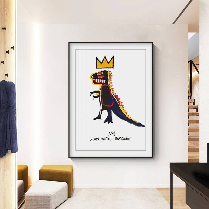 Modern Abstract Artist Jean Michel Street Graffiti Wall Art Canvas Painting Posters Picture For Living Room Home Decor J260708 - view 4