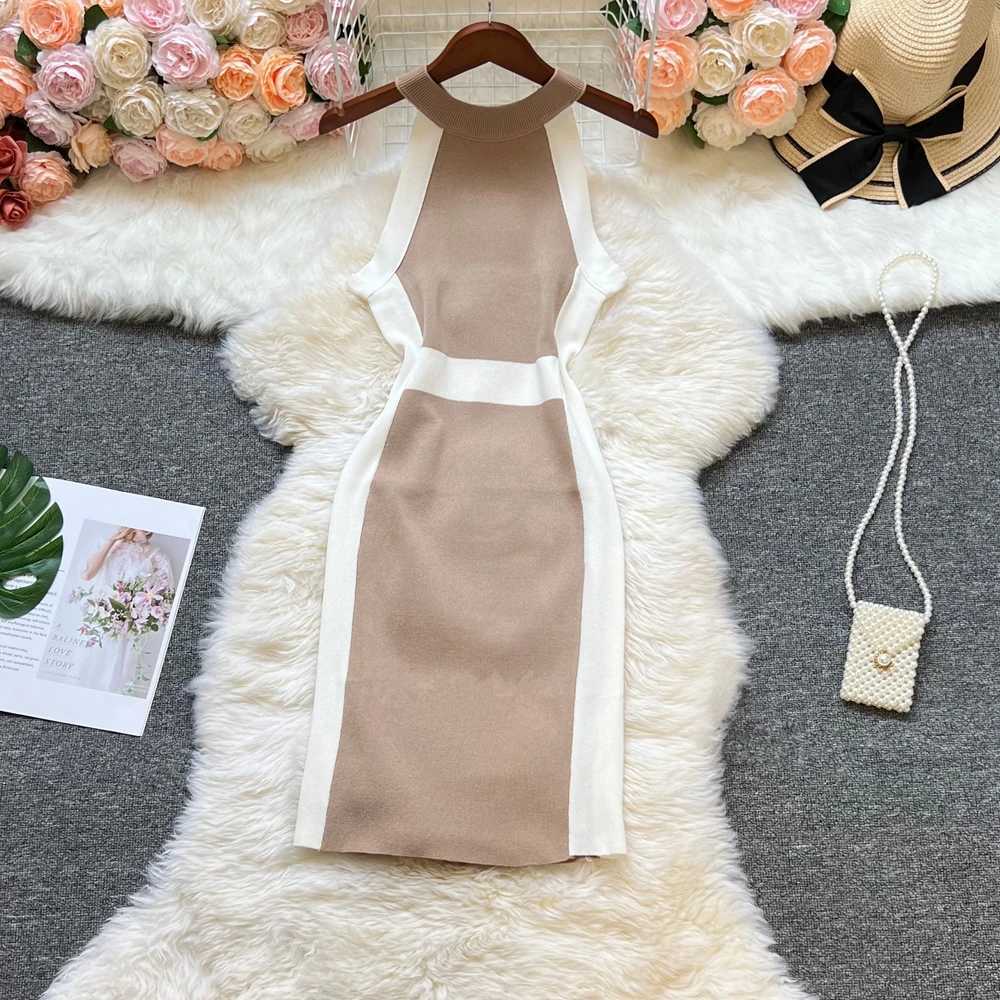 Summer YuooMuoo Women New Dress 2026 Fashion Sleeveless Slim Waist Bodycon Sweater Dress Elegant Office Lady Vestidos Streetwear H260707