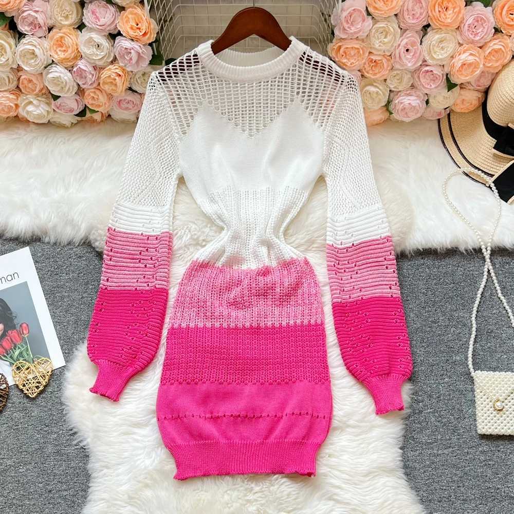 Arrival YuooMuoo Women New Dress 2025 Sexy Openwork Stitching Wrap Hips Bodycon Party Dress Streetwear Lady Mini Dress Vestidos H260707
