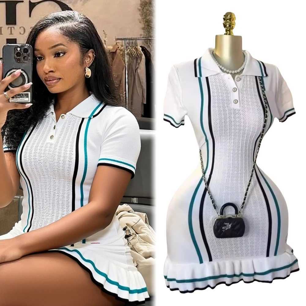 Sexy Hips YuooMuoo Package Hot Sale Knitted Mini Dress Women 2026 New Summer Slim Elastic Ruffled Party Dress Streetwear Outfits H260707