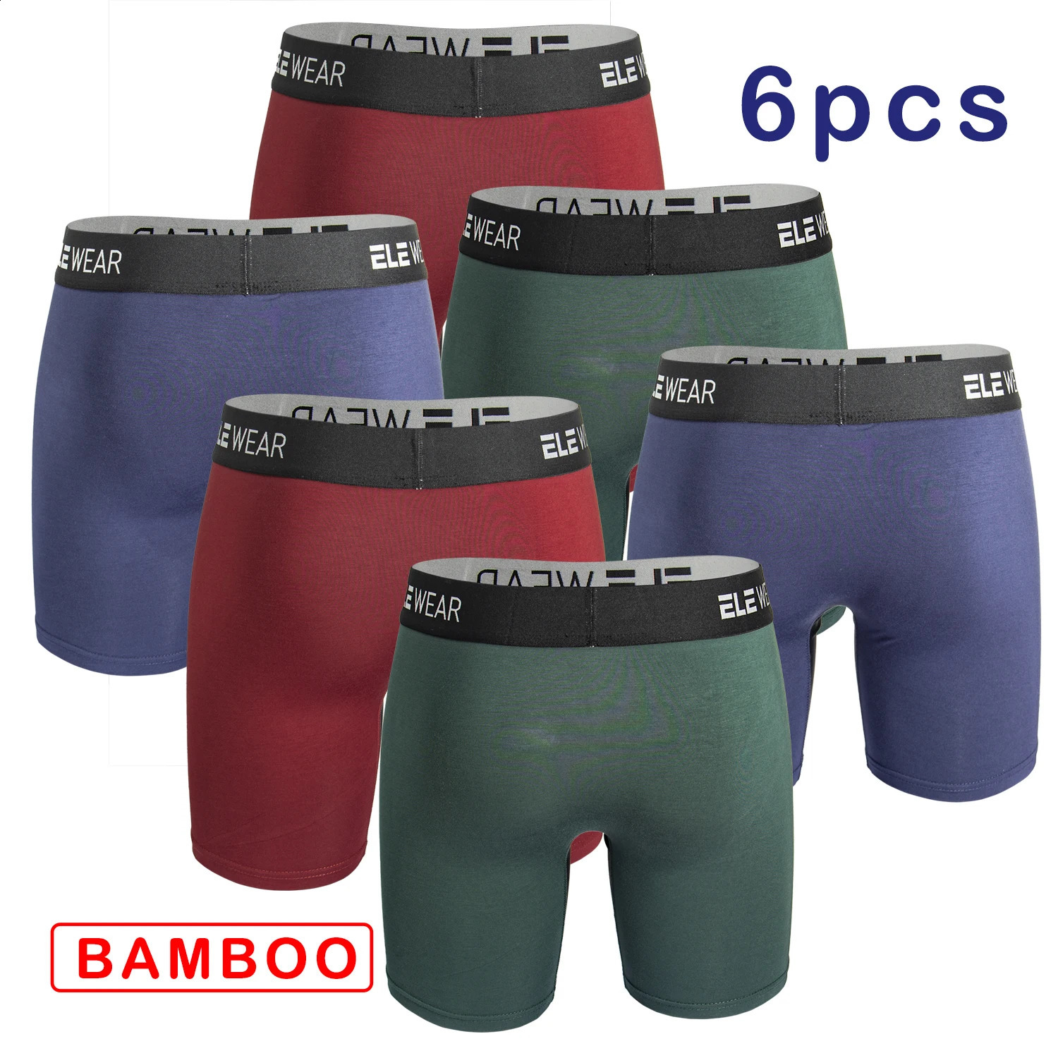 6 pcs Bamboo Men Underwear Boxers Breathable Mens Boxershorts Mens Panties Underpants Plus Size Fashion Boxers Briefs Trunks 260707