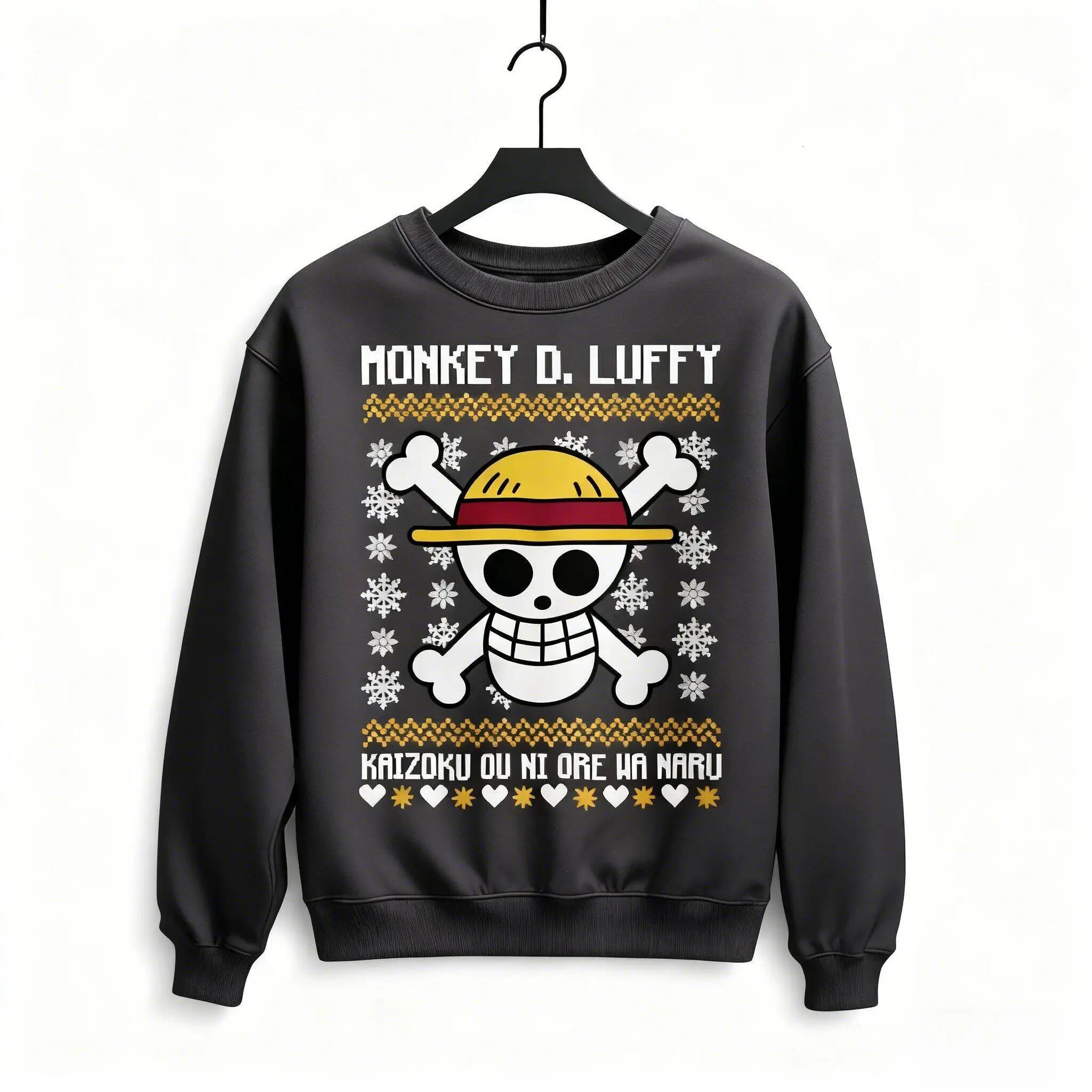 One Piece Anime Sweatshirt Men Women Pullover Hoodie Christmas Design Luffy Skull Pattern Winter Casual Streetwear New Fashion - view 5