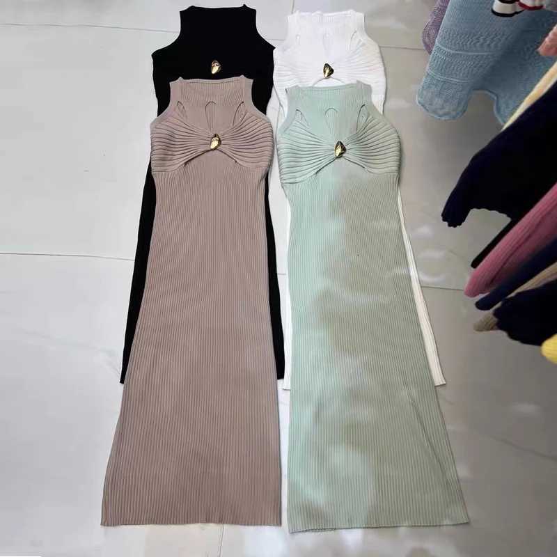 Package YuooMuoo Hips Chic Fashion Sexy Knitted Summer Dress Women Metal Buckle Knot Bodycon Long Dress Lady Party Vestidos H260707