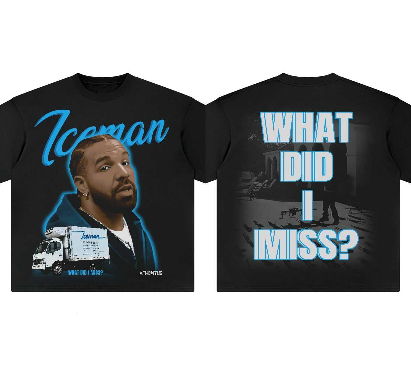 Blue Drake Iceman Merch T-shirt Iceman Black Tee Mens Clothing Women Streetwear Cotton 2026 Summer New Female Male T Shirt C260707 - view 6