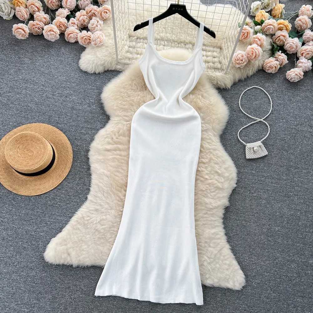 2026 Summer YuooMuoo New Women Dress Fashion Sleeveless Bodycon Long Dress Streetwear Lady Spaghetti Straps Tank Dress Outfits H260707