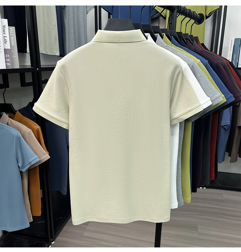 Designer Men Pure Cotton Short Sleeve Polo Shirt Summer New Style With A Turn Down Collar Solid Color Embroidered Pony Logo Breathable T Shirt Apparel - view 9