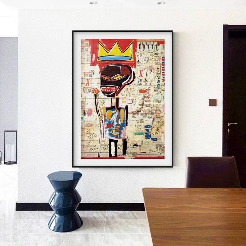 Modern Abstract Artist Jean Michel Street Graffiti Wall Art Canvas Painting Posters Picture For Living Room Home Decor J260708