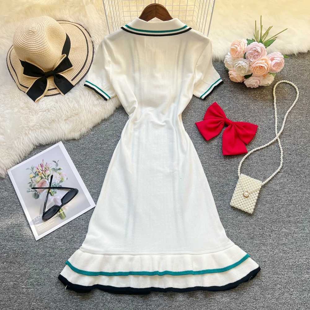 Women Dress 2026 New Summer YuooMuoo Y2K Aesthetic Sexy Wrap Hips Knitwear Ruffled Mini Party Dress Lady Streetwear Vestidos H260707