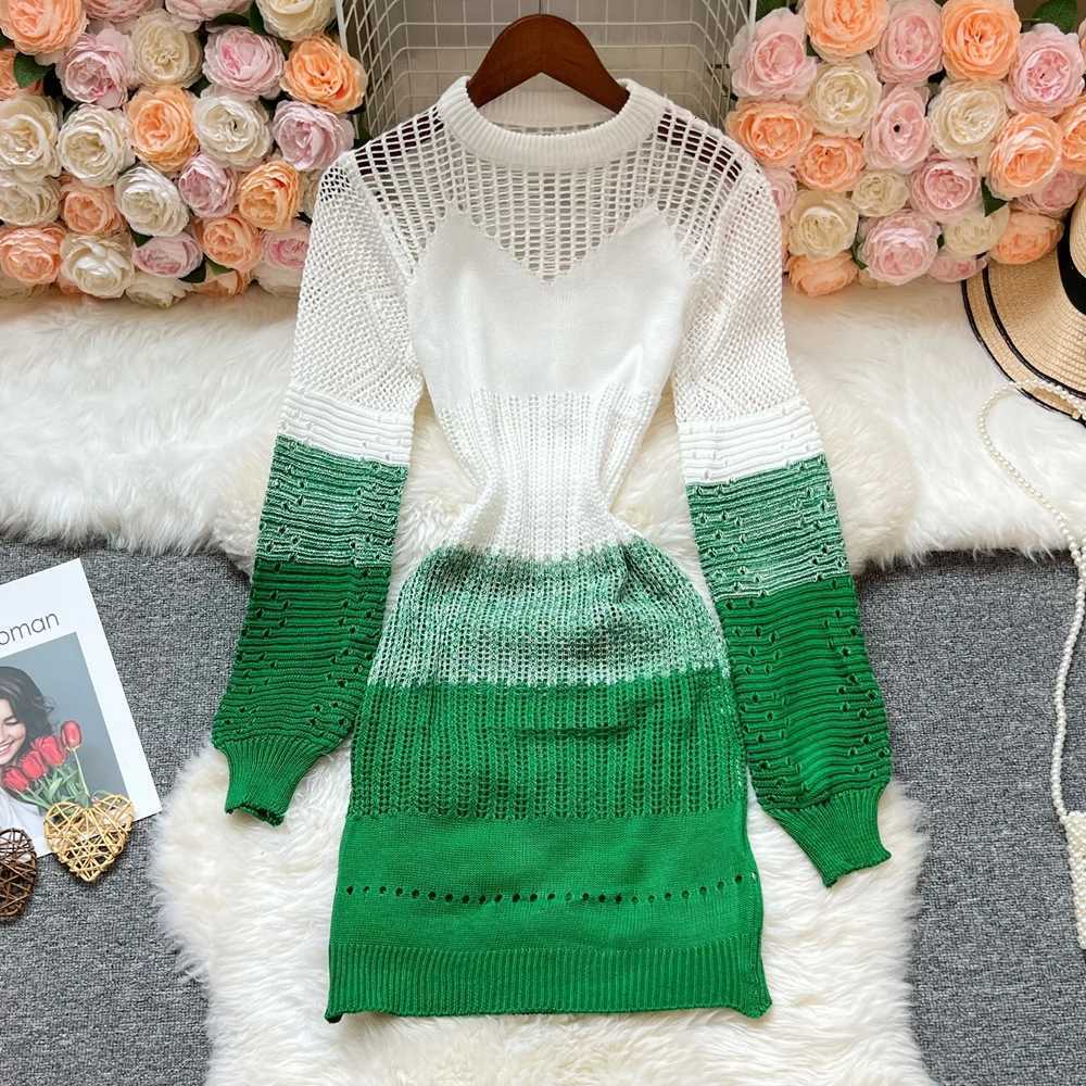 Arrival YuooMuoo Women New Dress 2025 Sexy Openwork Stitching Wrap Hips Bodycon Party Dress Streetwear Lady Mini Dress Vestidos H260707