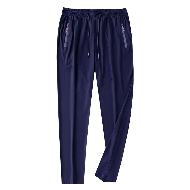 2025 Summer mens casual pants slim fit thin Korean version ice silk Jogging sports straight tube quick drying 260707