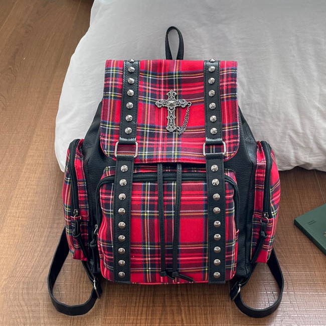 Luxury Designer Light Luxury 2026 Hot Classic Plaid Designer Large Capacity Personality Student Backpack For Women - view 6