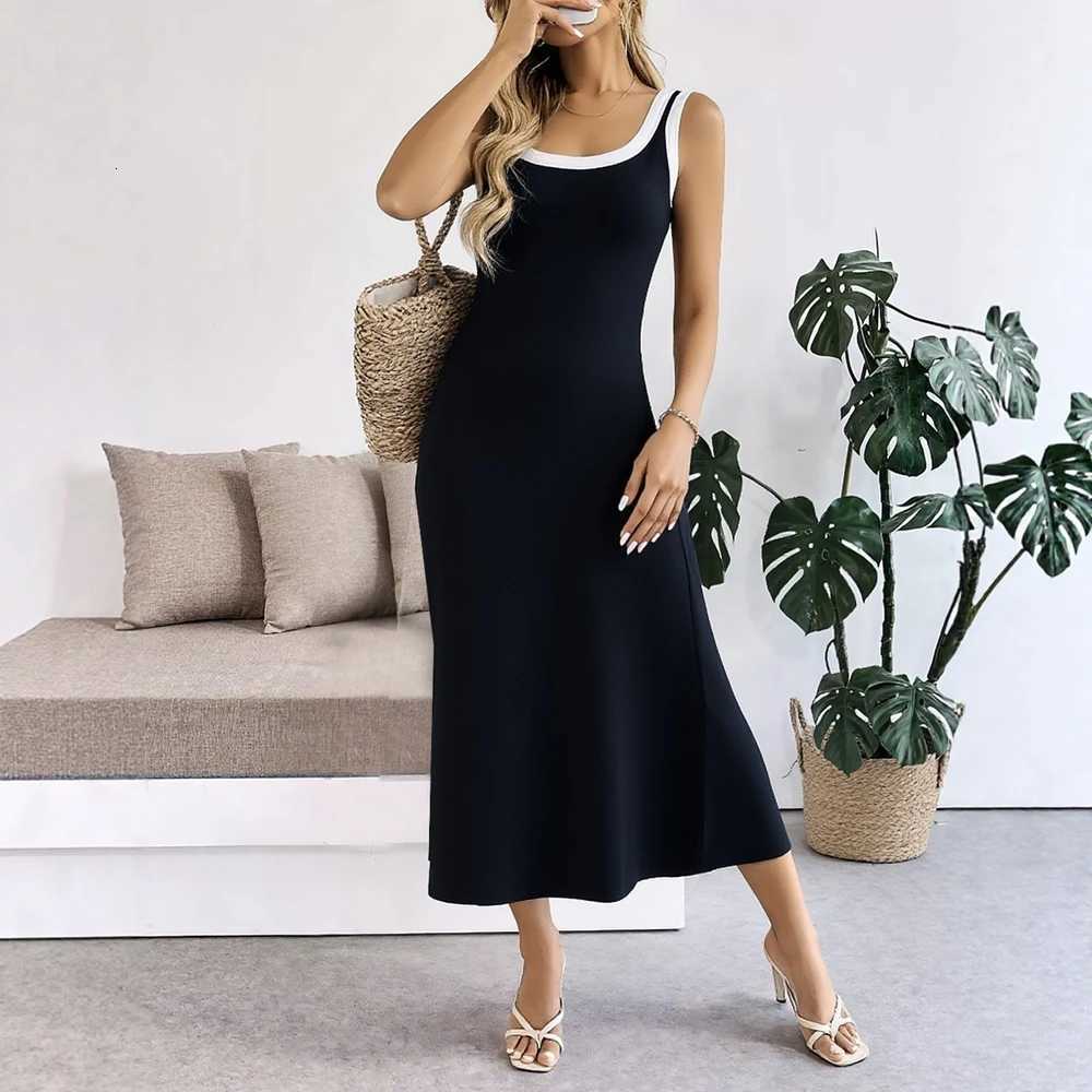 Tank Fashion Basic Long YuooMuoo Europe Dress 2026 Spring Summer Women Sleeveless A-line Knitted Dress Casual Lady Outfits H260707