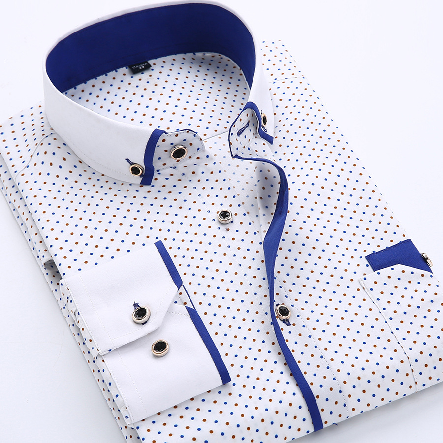 Designer Luxury Designer Business Formal Men's Fashion Printed Thin Casual Shirt Youth Long Sleeve Trendy Versatile Top Men - view 3