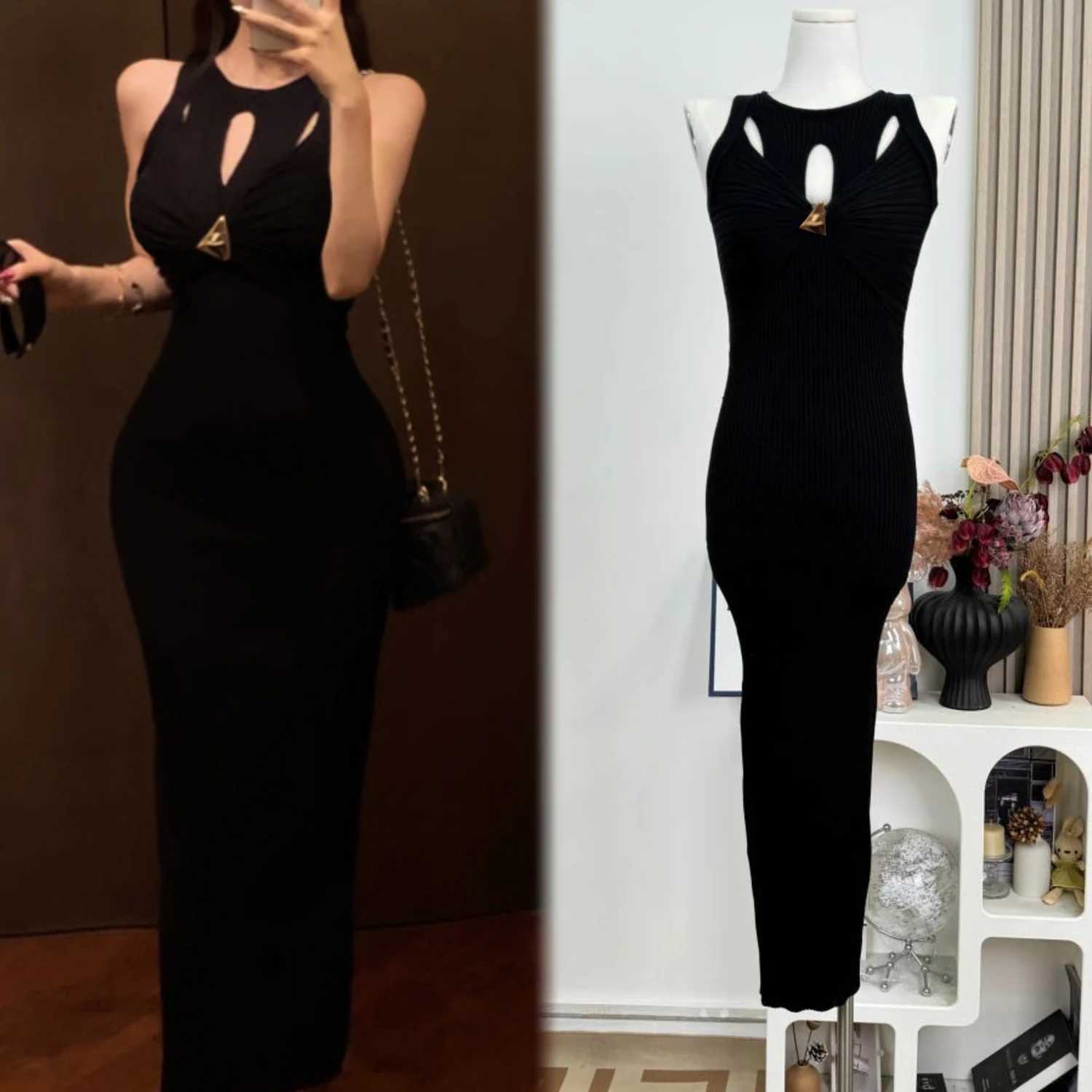 Package YuooMuoo Hips Chic Fashion Sexy Knitted Summer Dress Women Metal Buckle Knot Bodycon Long Dress Lady Party Vestidos H260707