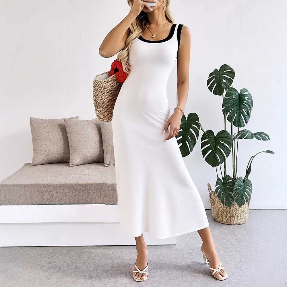 Tank Fashion Basic Long YuooMuoo Europe Dress 2026 Spring Summer Women Sleeveless A-line Knitted Dress Casual Lady Outfits H260707