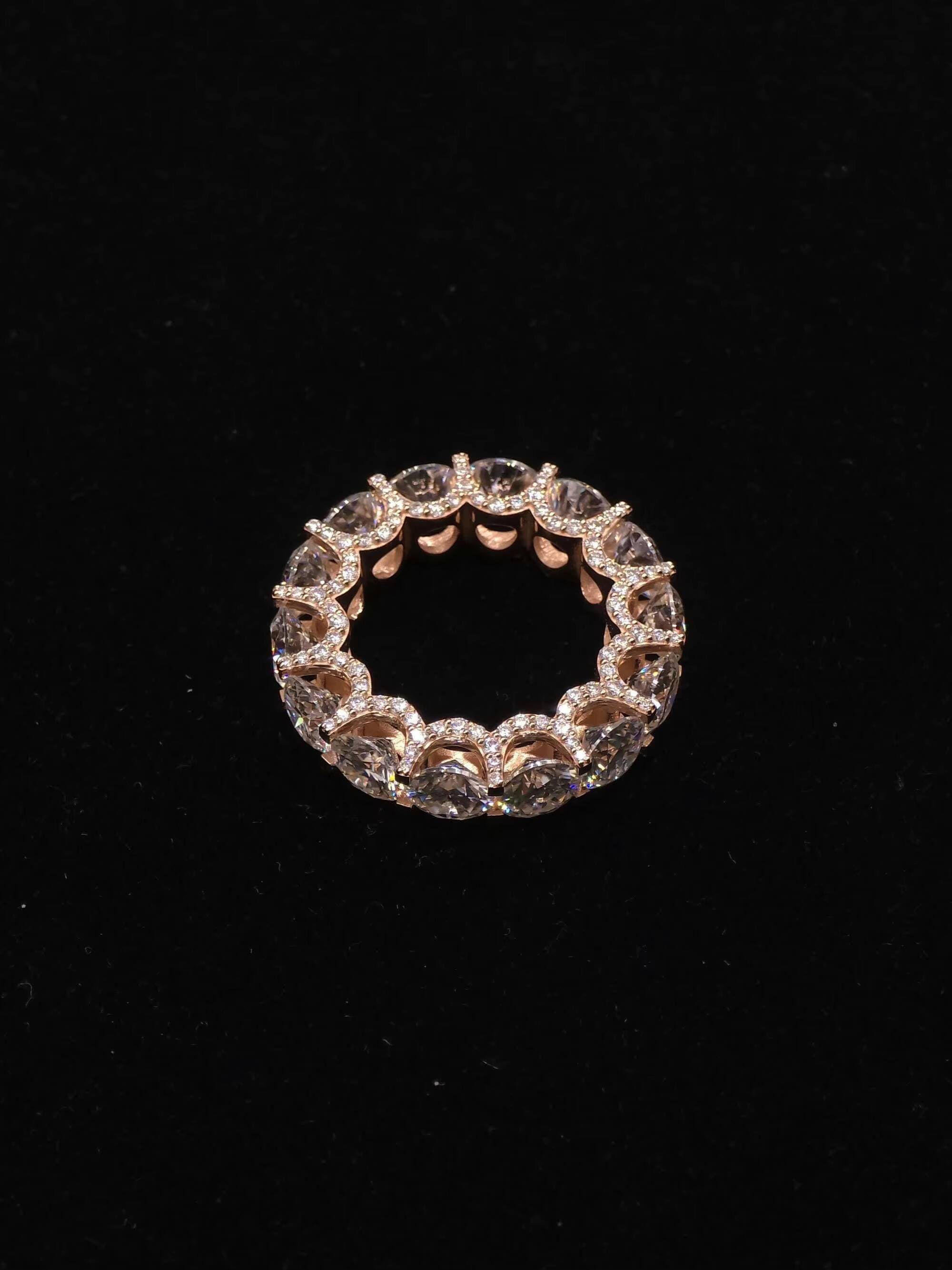 6mm VVS Lab Grown Diamond Eternity Band Ring 925 Sterling Silver Iced Out Full Eternity Men Hip Hop Diamond Look Ring Wholesale - view 4
