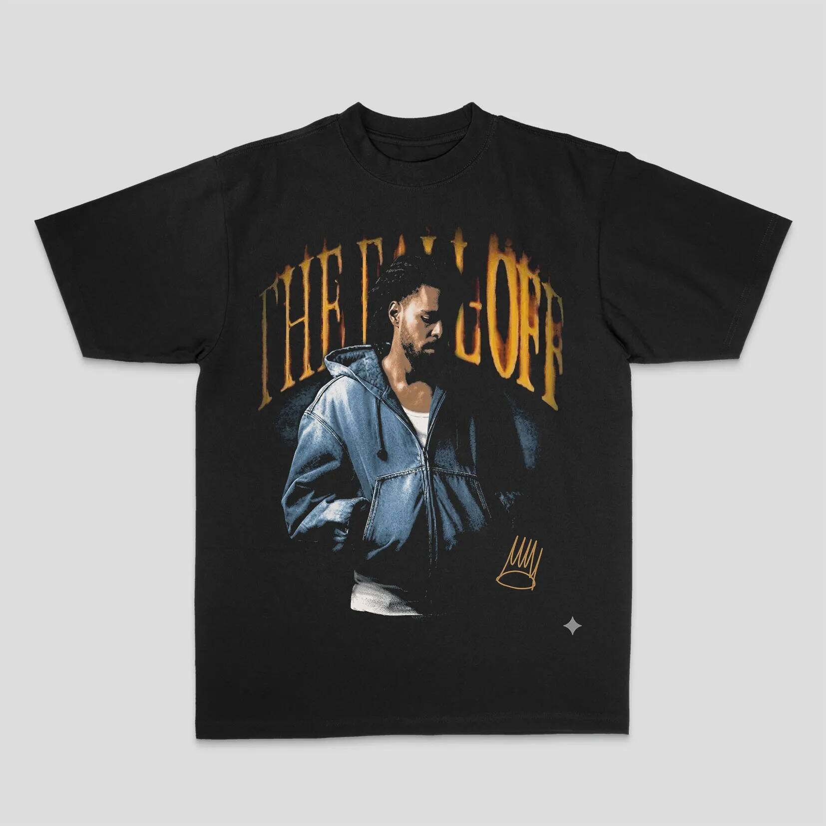 J. Cole "The Fall-Of" album features an American retro short-sleeved Vibe-style digital print Graphic T Shirts Men Clothing - view 4
