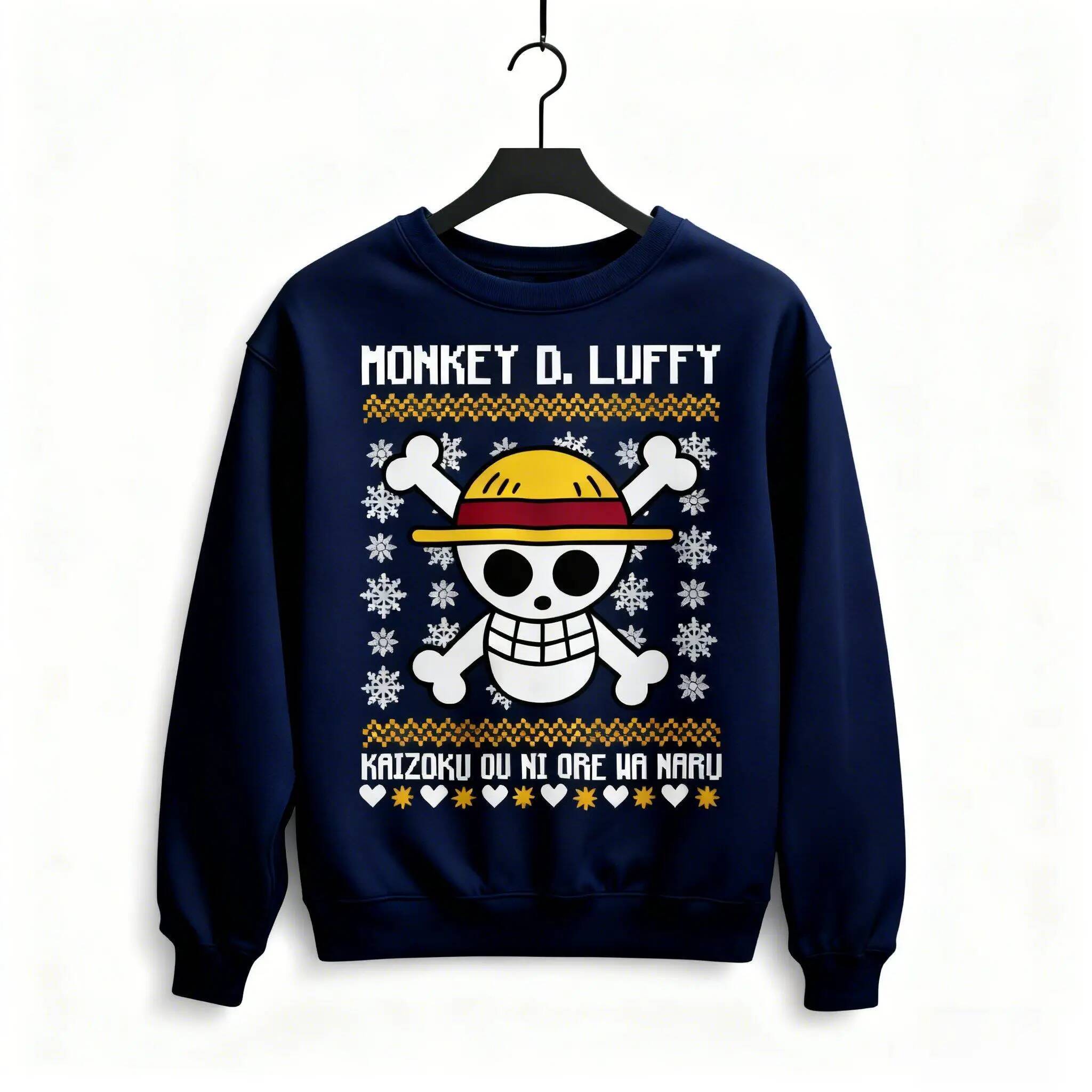 One Piece Anime Sweatshirt Men Women Pullover Hoodie Christmas Design Luffy Skull Pattern Winter Casual Streetwear New Fashion - view 4