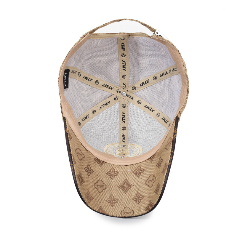 Luxury Brand Designer Sunglasses Luxury Jacquard Pattern Baseball Hat Men Women Retro Embroidery Badge Decor PU Contrast Brim Adjustable Snapback Cap  - view 5