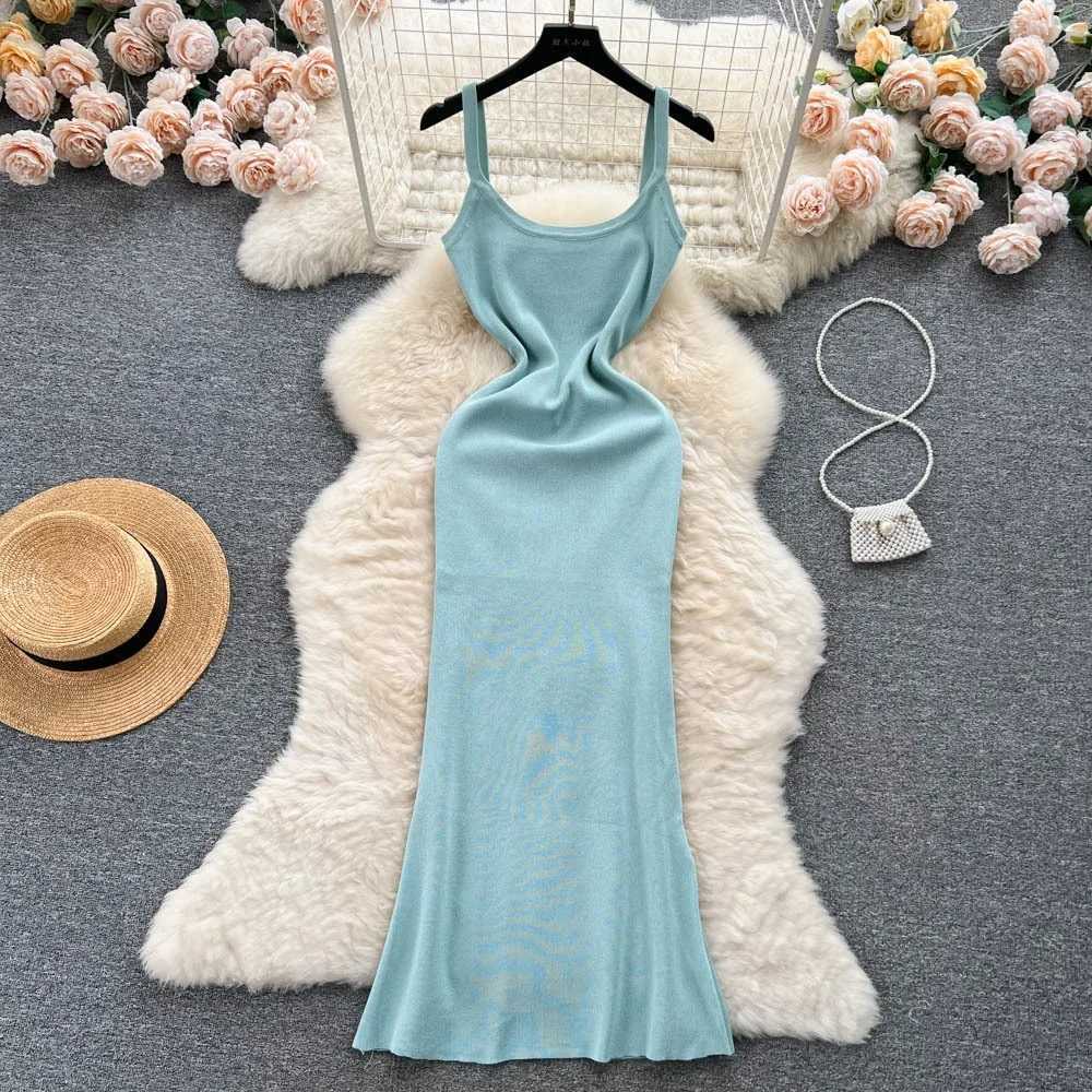 Hips YuooMuoo Chic Fashion Sexy Package Summer Dress Women Spaghetti Straps Slim Elastic Bodycon Long Dress Streetwear Sundress H260707