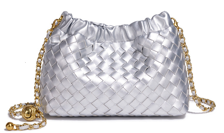 Luxury Brand Designer Bag Exclusive New Metal Chain Cloud Hand-Woven Fashionable Shoulder Simple Crossbody Bag For Women - view 6