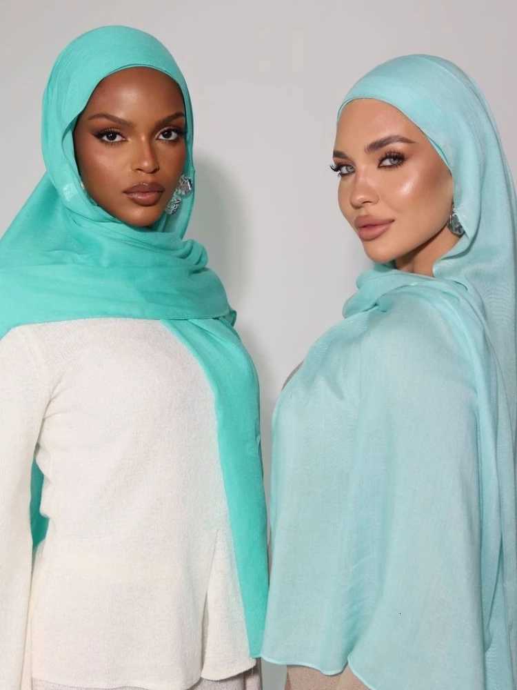 Mini Modal Hijab with Undercap Set Basic Stretchy Pullover Headscarf Thin Breathable Sunscreen Head Wrap Hijabs Scarf 16550cm X260708 - view 4